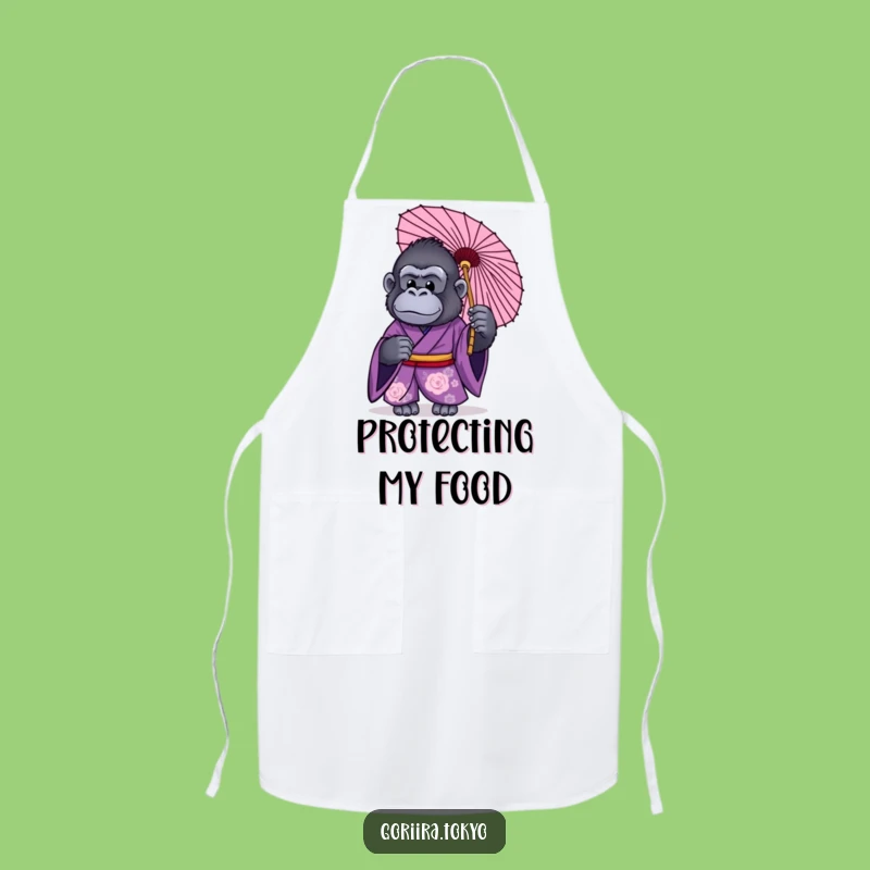Funny Gorilla Purple Kimono Umbrella Apron: Stylish Chef, Chic Humorous Gift