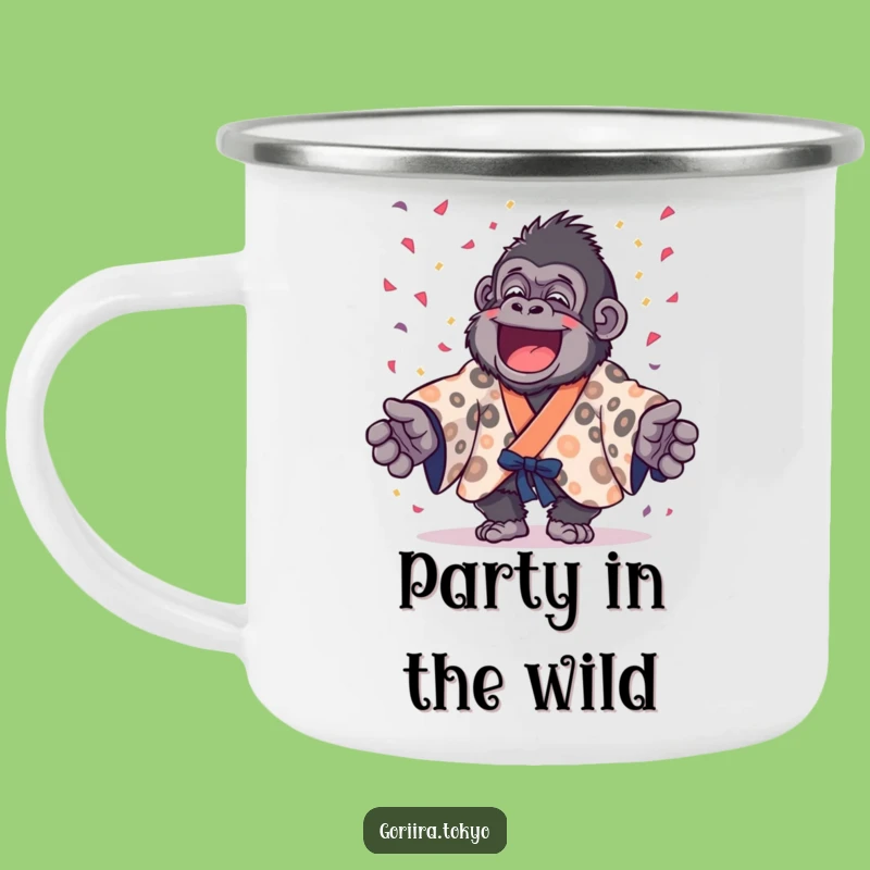 Funny Gorilla Confetti Party Camping Mug: Celebrate Outdoors in Style
