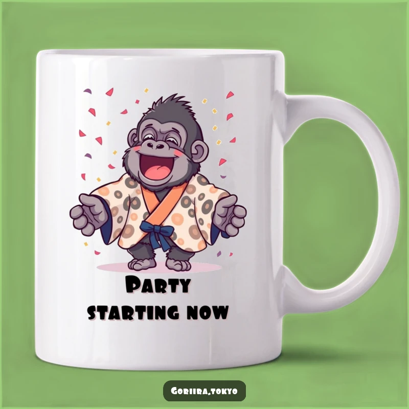 Funny Gorilla Confetti Party Mug: Celebrate with Joyful Primate Fun