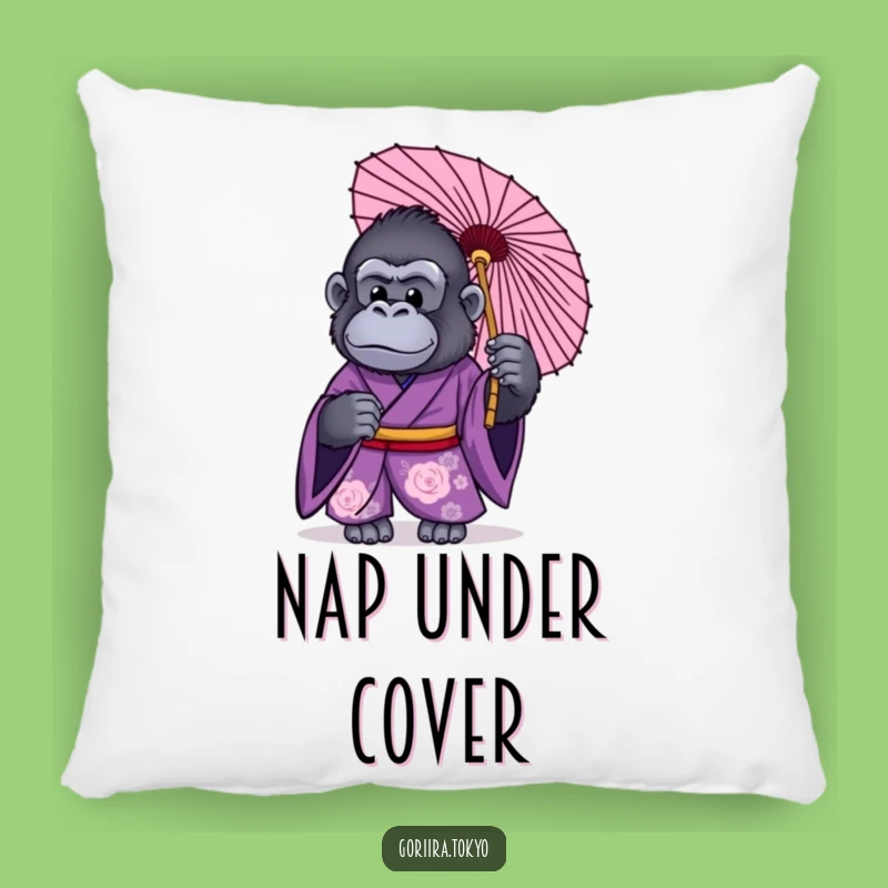 Funny Gorilla Purple Kimono Umbrella Pillow: Cozy Shelter, Soft Humorous Gift