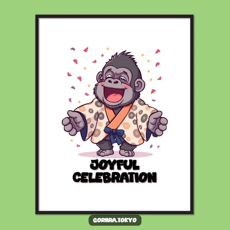 Funny Gorilla Confetti Party Digital Print: Instant Celebration for Your Walls