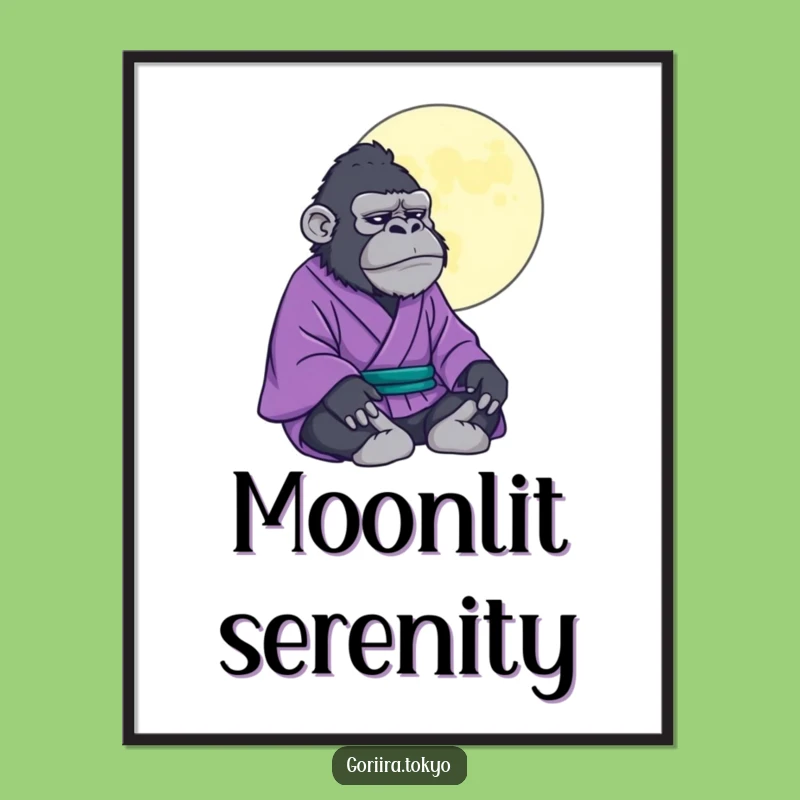 Funny Gorilla Kimono Zen Digital Print: Instant Peace for Your Walls