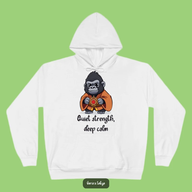 Funny Gorilla Hoodie - Warm Brown Kimono Warrior Pullover Gift