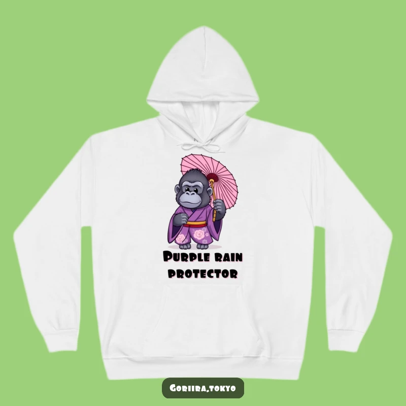 Funny Gorilla Purple Kimono Umbrella Hoodie: Cozy Shelter, Warm Humorous Gift