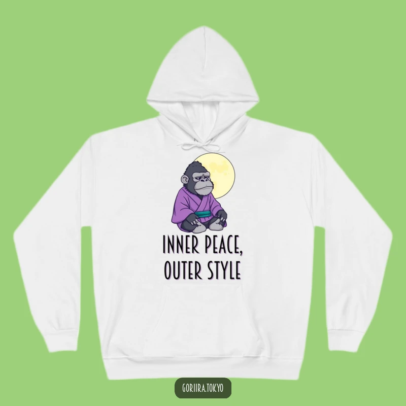 Cozy Funny Gorilla Kimono Zen Hoodie: Embrace Inner Peace