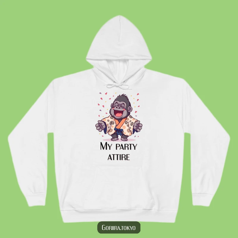 Cozy Funny Gorilla Confetti Party Hoodie: Celebrate in Comfort