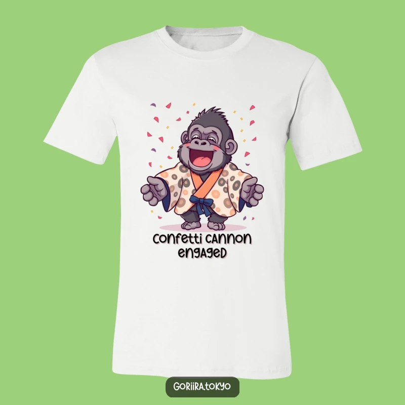 Funny Gorilla Confetti Party T-Shirt: Wear Your Celebration Spirit