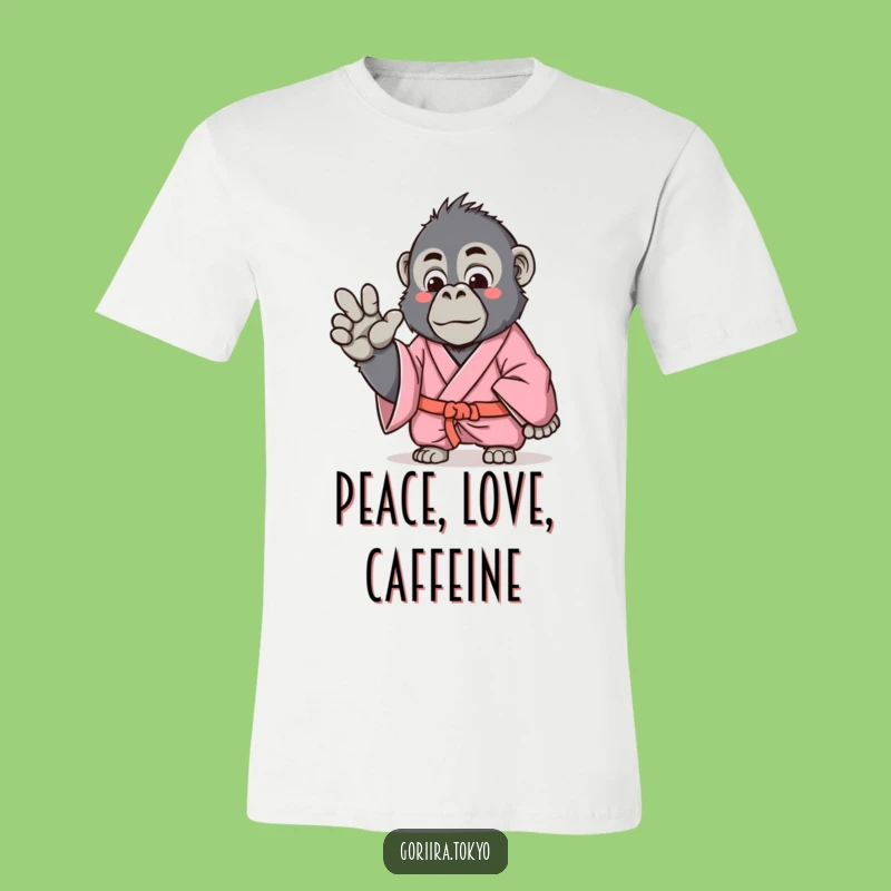 Funny Gorilla Pink Kimono T-Shirt - Comical Gentle Gesture Tee Gift